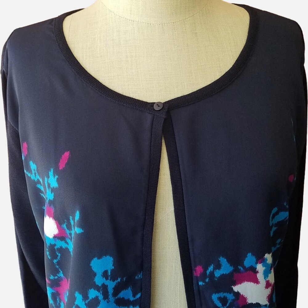 Investments II Plus Size Abstract Floral-Print Cardigan - 2X - Picture 6 of 10
